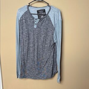 Men's Two-Tone Long Sleeve Henley Shirt